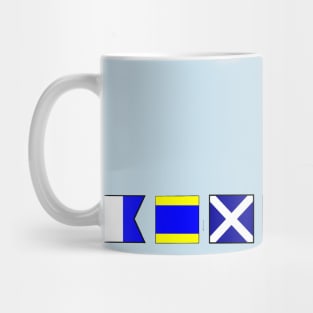 ADMIRAL SPELT OUT WITH NAUTICAL FLAGS Mug